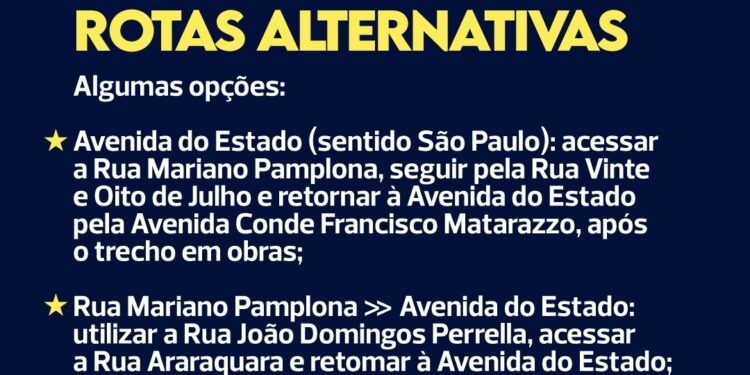 São Caetano interdita temporariamente trecho da Avenida do Estado devido às obras do Drenar