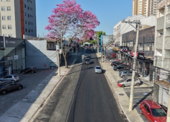Recapeamento de trecho da Avenida Goiás avança e duas das três faixas estão em etapa final