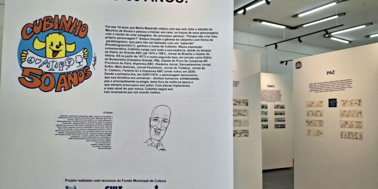 Cultura de SCS realiza exposição dos 50 anos de Cubinho, criação do cartunista Mario Mastrotti