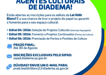 Diadema está com inscrições abertas para editais da Lei Aldir Blanc