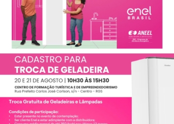 Rio Grande da Serra recebe programa da Enel para troca gratuita de geladeiras e lâmpadas