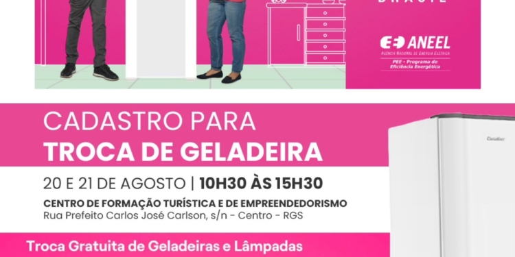 Rio Grande da Serra recebe programa da Enel para troca gratuita de geladeiras e lâmpadas