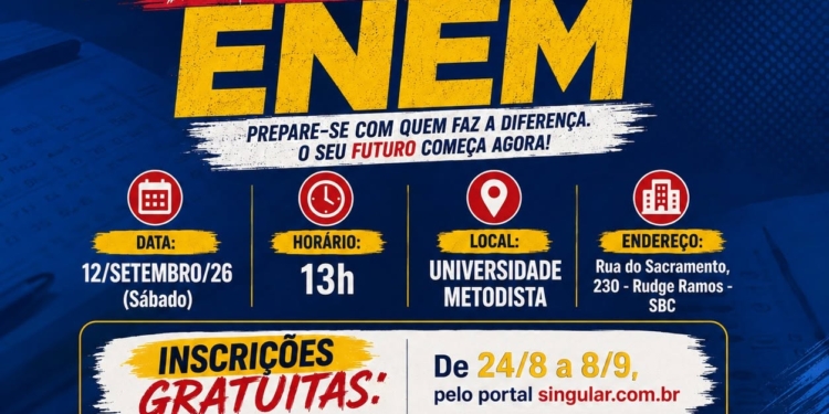 Singular promove simulado aberto e gratuito do Enem
