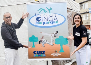 Projeto Ginga no Parque de SCS oferece vivência de capoeira no Bosque do Povo