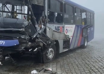 Acidente entre ônibus da Next Mobilidade e carreta deixa feridos na SP-122, em RGS, nesta segunda