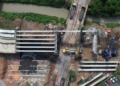 Maior obra de mobilidade de RP avança com içamento das vigas do Viaduto Estaiado