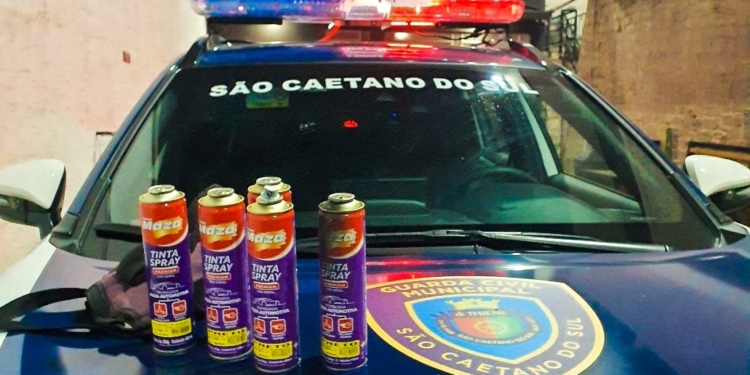 GCM de SCS prende dois homens por pichação no Bairro Mauá após flagrante do Smart Sanca